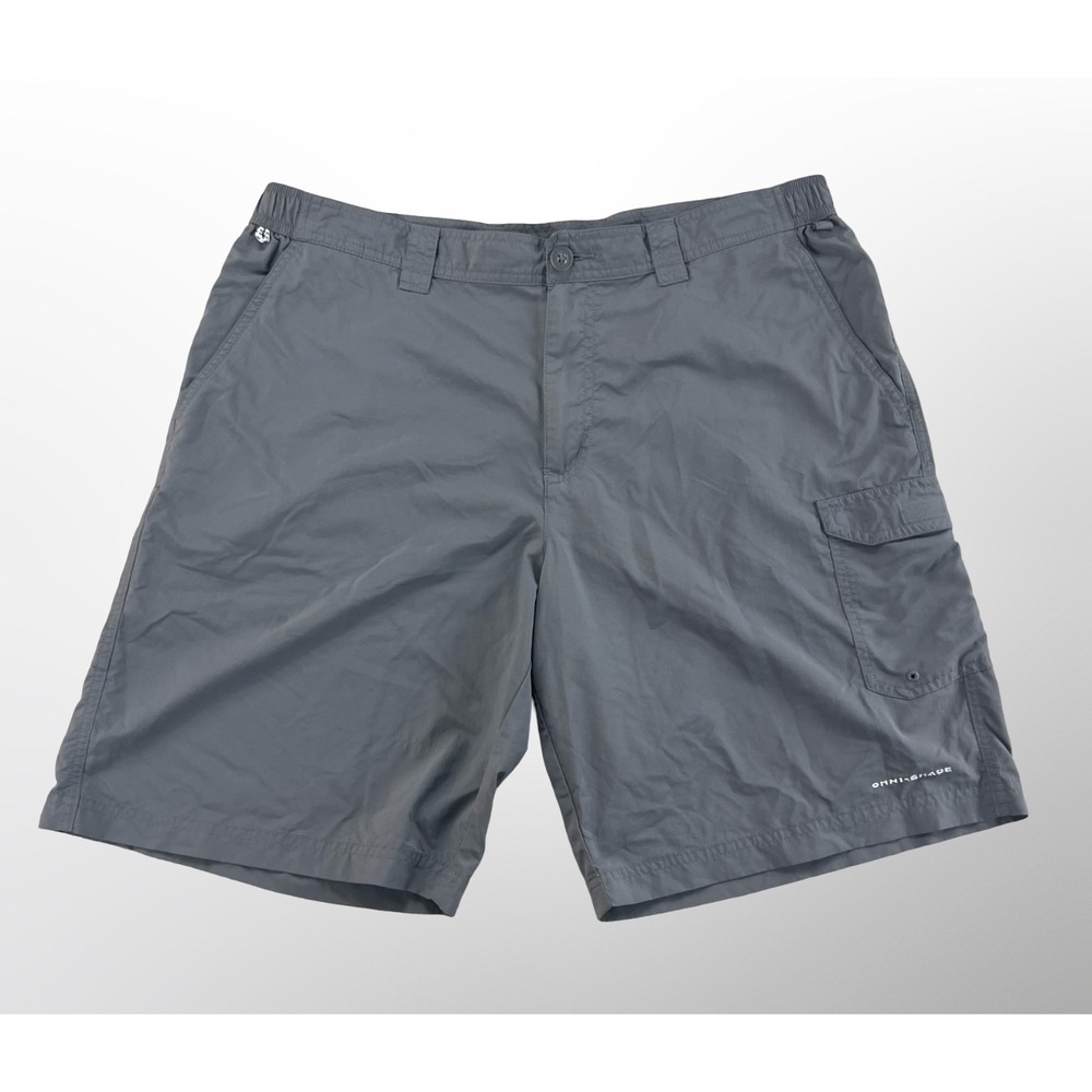 Columbia PFG Brewha II Mens 34 Cargo Shorts Gray Nylon Fishing Outdoor Hiking